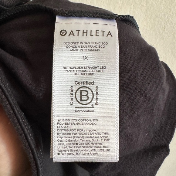 Athleta Black Retroplush Fleece Straight Leg Pant size 1X EUC - Picture 11 of 12
